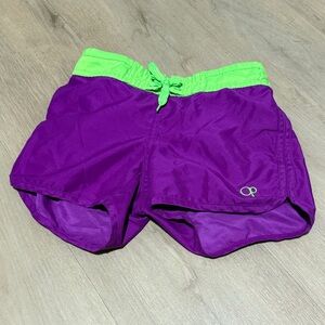 OP Kids Purple and Green Shorts Ocean